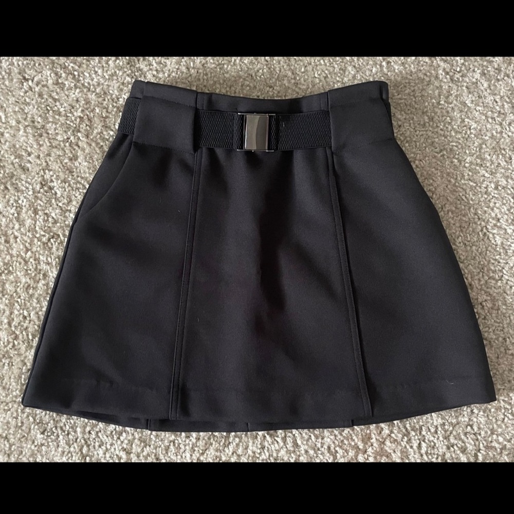 Black Mini Skirt with Belt (SMALL)